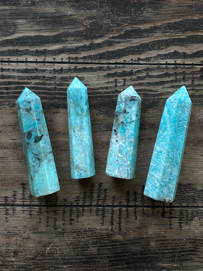 Amazonite x Smoky Quartz Towers