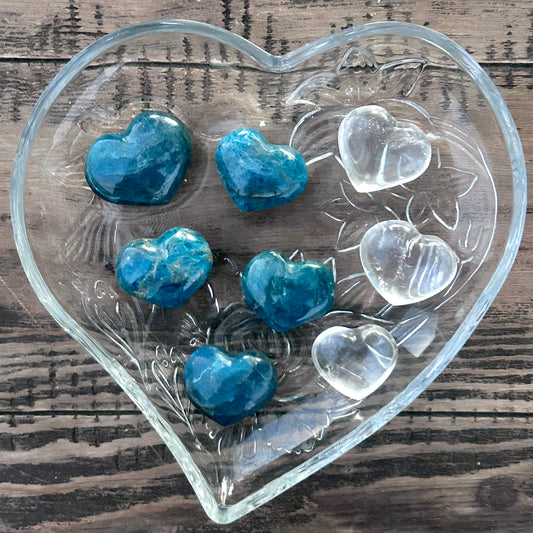 Blue Apatite or Quartz Mini Hearts