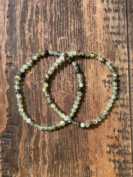 Prehnite + Tourmaline Bracelet